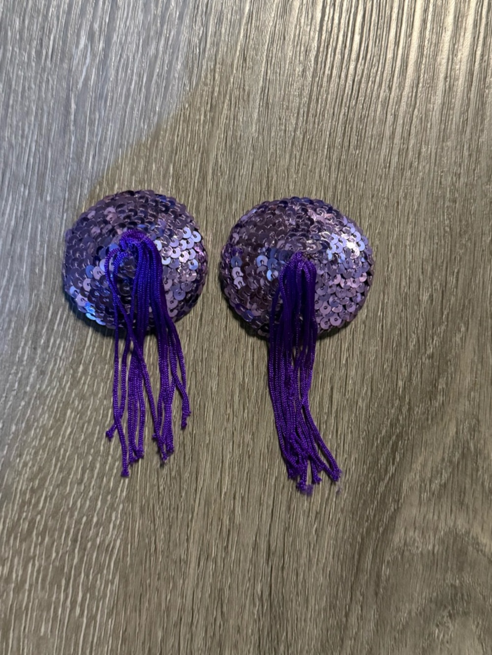 Purple Sequin Cone Shaped Tassel Pasties
